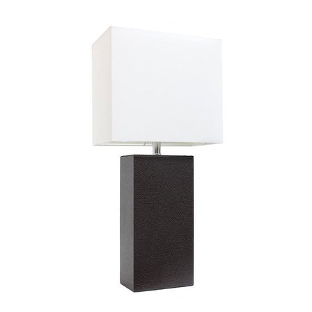 SUPERSHINE Modern Brown Leather Table Lamp SU964861